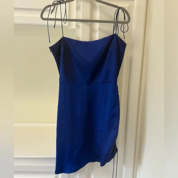 amanda uprichard blue silk dress Amanda Uprichard Women's Ivy Strapless Cocktail Dress - Blueberry main image 1